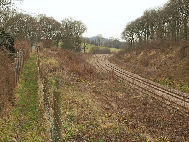 File:Railway line at Burlescombe - geograph.org.uk - 1779080.jpg